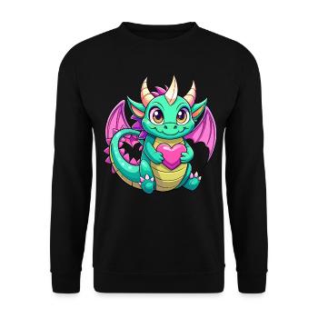 Colorful Dragon - Unisex Sweatshirt - black - Front - Alina (178cm) & Michal (187cm)