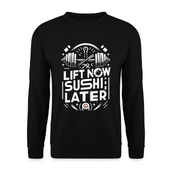 Lift Now Sushi Later 9 - Unisex Pullover - Schwarz - Vorne - Alina (178cm) & Michal (187cm)