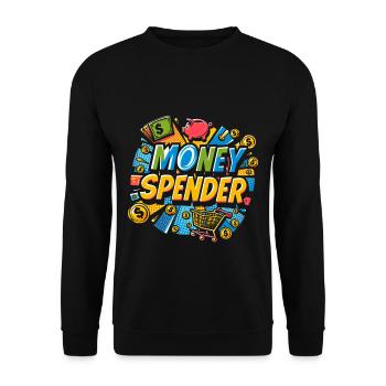 Money Spender 7 - Unisex Pullover - Schwarz - Vorne - Alina (178cm) & Michal (187cm)