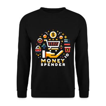 Money Spender 5 - Unisex Pullover - Schwarz - Vorne - Alina (178cm) & Michal (187cm)