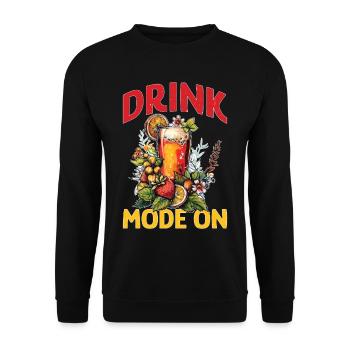 Drink Mode On 2 - Unisex Pullover - Schwarz - Vorne - Alina (178cm) & Michal (187cm)