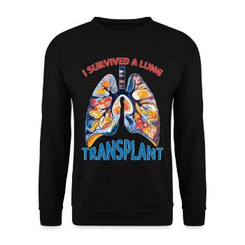 I Survived A Lung Transplant 2 - Unisex Pullover - Schwarz - Vorne - Alina (178cm) & Michal (187cm)