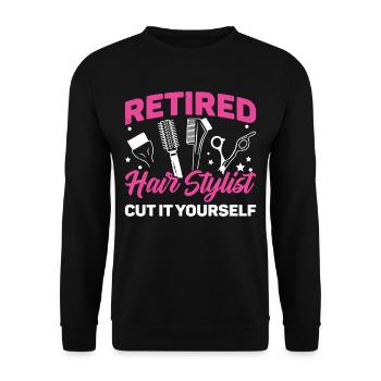 Retired Hair Stylist Cut It Yourself 2 - Unisex Pullover - Schwarz - Vorne - Alina (178cm) & Michal (187cm)