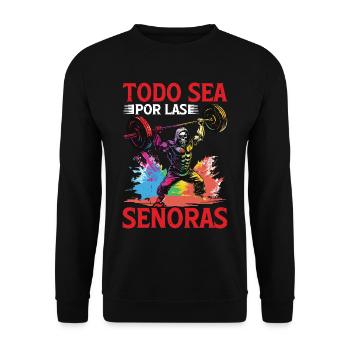 Todo Sea Por Las Señoras - Unisex Pullover - Schwarz - Vorne - Alina (178cm) & Michal (187cm)