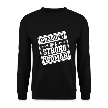 Product Of A Strong Woman 14 - Unisex Pullover - Schwarz - Vorne - Alina (178cm) & Michal (187cm)