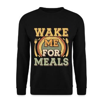 Wake Me For Meals 4 - Unisex Pullover - Schwarz - Vorne - Alina (178cm) & Michal (187cm)