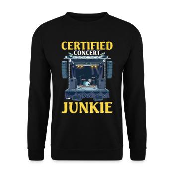 Certified Concert Junkie 14 - Unisex Pullover - Schwarz - Vorne - Alina (178cm) & Michal (187cm)