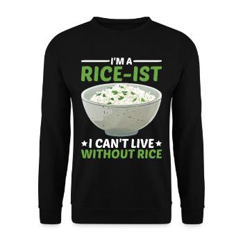I'm A Rice-ist I Can't Live Without Rice 8 - Unisex Pullover - Schwarz - Vorne - Alina (178cm) & Michal (187cm)