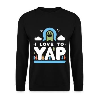 I Love To Yap 10 - Unisex Pullover - Schwarz - Vorne - Alina (178cm) & Michal (187cm)