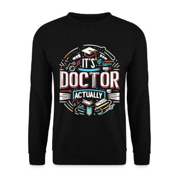 It's Doctor Actually 19 - Unisex Pullover - Schwarz - Vorne - Alina (178cm) & Michal (187cm)