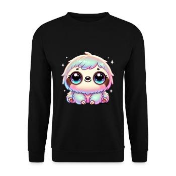 Super Cute Kawaii Baby Sloth - Unisex Pullover - Schwarz - Vorne - Alina (178cm) & Michal (187cm)