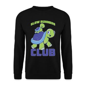 Slow Runners Club 18 - Unisex Pullover - Schwarz - Vorne - Alina (178cm) & Michal (187cm)