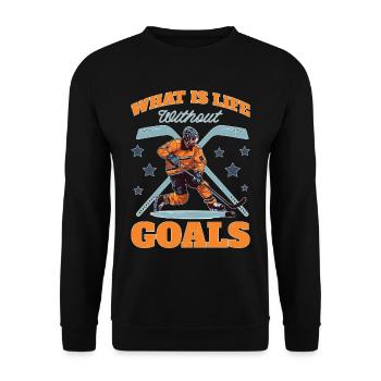 What Is Life Without Goals 33 - Unisex Pullover - Schwarz - Vorne - Alina (178cm) & Michal (187cm)
