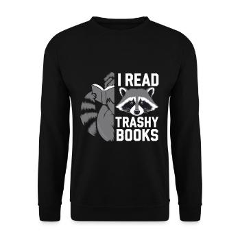I Read Trashy Books 12 - Unisex Pullover - Schwarz - Vorne - Alina (178cm) & Michal (187cm)