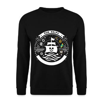 Rum Helps 5 - Unisex Pullover - Schwarz - Vorne - Alina (178cm) & Michal (187cm)