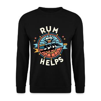 Rum Helps 6 - Unisex Pullover - Schwarz - Vorne - Alina (178cm) & Michal (187cm)