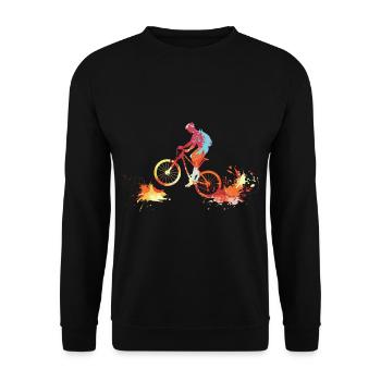 Mountain bike rider - Unisex Sweatshirt - black - Front - Alina (178cm) & Michal (187cm)