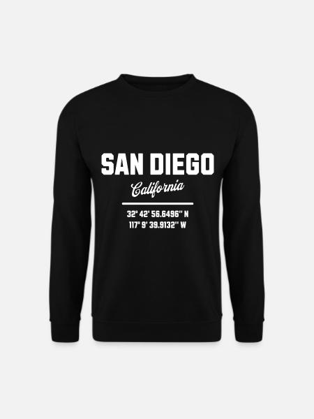 Koordinaten Von San Diego Kalifornien - Unisex Pullover - Schwarz