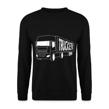 Trucker - Unisex Pullover - Schwarz - Vorne - Alina (178cm) & Michal (187cm)