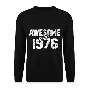 Geboren 1976 seit 1976 aussergewöhnlich - Unisex Pullover - Schwarz - Vorne - Alina (178cm) & Michal (187cm)