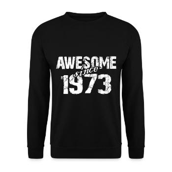 Born 1973 since 1973 exceptional - Unisex Sweatshirt - black - Front - Alina (178cm) & Michal (187cm)