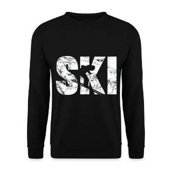 To ski - Unisex Sweatshirt - black - Front - Alina (178cm) & Michal (187cm)