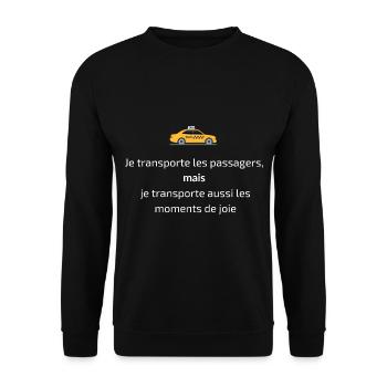 Je transporte les passagers, mais aussides joies - Sweat-shirt Unisexe - noir - Devant - Alina (178cm) & Michal (187cm)