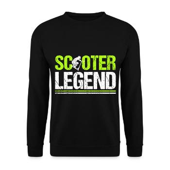 Scooter Legend Cascadeur Cascadeur Scooter - Sweat-shirt Unisexe - noir - Devant - Alina (178cm) & Michal (187cm)