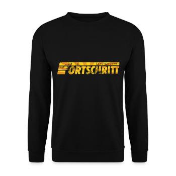 DDR - FORTSCHRITT - Landmaschinen Traktor - Unisex Pullover - Schwarz - Vorne - Alina (178cm) & Michal (187cm)
