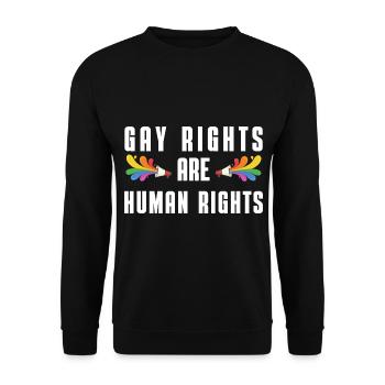 Rainbow Megaphone Human Rights Gift LGBT - Sweat-shirt Unisexe - noir - Devant - Alina (178cm) & Michal (187cm)