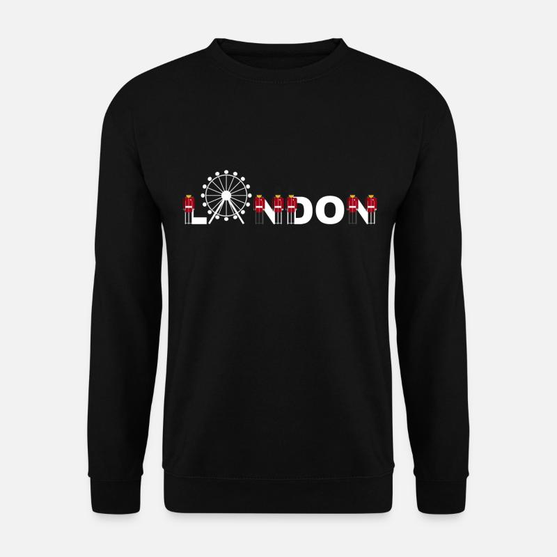 London Schriftzug mit Palastwache vom Buckingham - Unisex Pullover - Schwarz