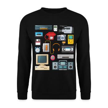 Retro 90s Appliances - Unisex Sweatshirt - black - Front - Alina (178cm) & Michal (187cm)