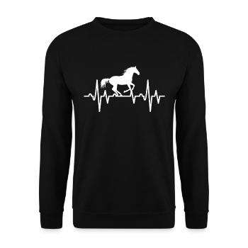 Herzschlag reiterin cheval enfant cadeau cavalier - Sweat-shirt Unisexe - noir - Devant - Alina (178cm) & Michal (187cm)