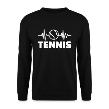 Battement de coeur de tennis - Sweat-shirt Unisexe - noir - Devant - Alina (178cm) & Michal (187cm)