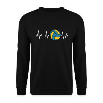 Volleyball Volley Beach Herzschlag - Unisex Pullover - Schwarz - Vorne - Alina (178cm) & Michal (187cm)