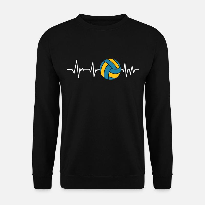 Volleyball Volley Beach Herzschlag - Unisex Pullover - Schwarz