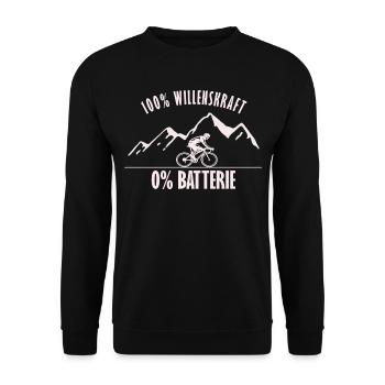 Radsport Fahrrad Lustiges Anti Ebike Shirt - Unisex Pullover - Schwarz - Vorne - Alina (178cm) & Michal (187cm)