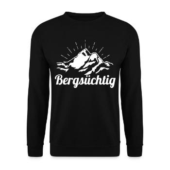 Bergsüchtig - Wandern - Berge - Unisex Pullover - Schwarz - Vorne - Alina (178cm) & Michal (187cm)