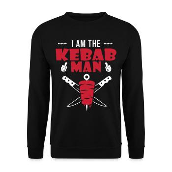 i am the kebab man humour kebab - Sweat-shirt Unisexe - noir - Devant - Alina (178cm) & Michal (187cm)