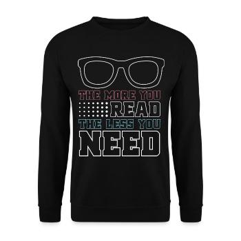 Künstlerische freudige Bedürfnisse des Leser-Zitats - Unisex Pullover - Schwarz - Vorne - Alina (178cm) & Michal (187cm)