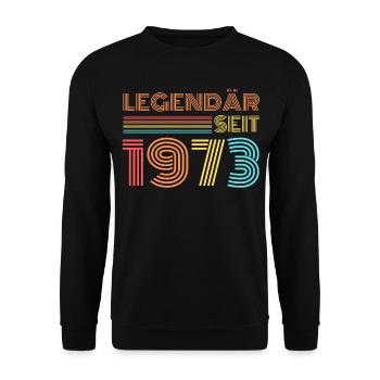 LEGENDÄR Seit 1973 Geburtstag - Unisex Pullover - Schwarz - Vorne - Alina (178cm) & Michal (187cm)