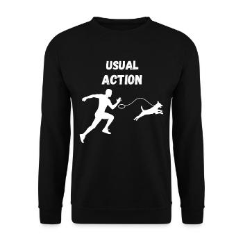 Drôle de promenade de chien - Sweat-shirt Unisexe - noir - Devant - Alina (178cm) & Michal (187cm)