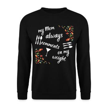 Mom's comments - Unisex Sweatshirt - black - Front - Alina (178cm) & Michal (187cm)