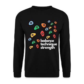 Bouldern - Unisex Pullover - Schwarz - Vorne - Alina (178cm) & Michal (187cm)