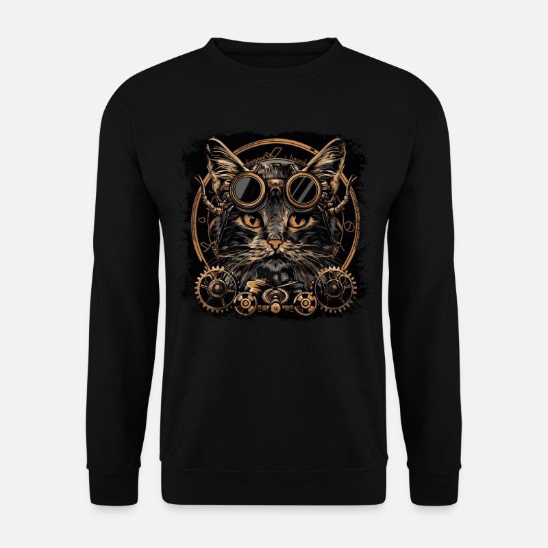Steampunk Cat - Unisex Sweatshirt - black