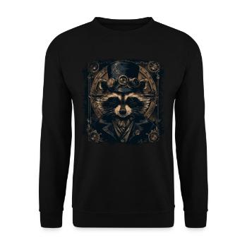 Cool Steampunk Raton laveur - Sweat-shirt Unisexe - noir - Devant - Alina (178cm) & Michal (187cm)
