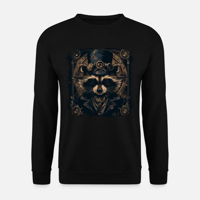 Cool Steampunk Raccoon - Unisex Sweatshirt - black