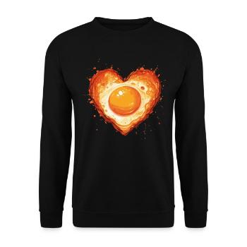 Spiegelei ist Liebe - Unisex Pullover - Schwarz - Vorne - Alina (178cm) & Michal (187cm)