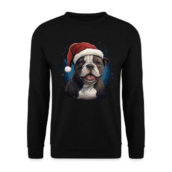 Noël de l’American Bull Terrier - Sweat-shirt Unisexe - noir - Devant - Alina (178cm) & Michal (187cm)