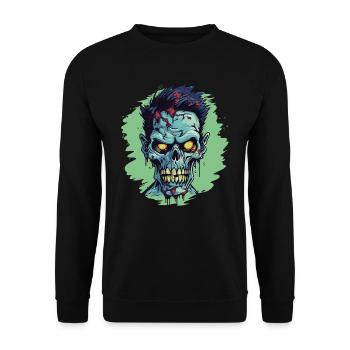 Horreur Punk Zombie Crâne - Sweat-shirt Unisexe - noir - Devant - Alina (178cm) & Michal (187cm)
